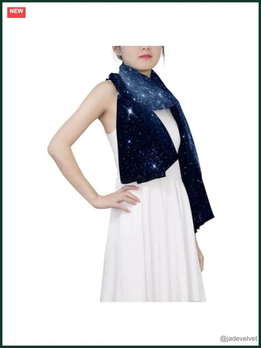 Starry Night Galaxy Print Long Polyester Voile Scarf Wrap Stole